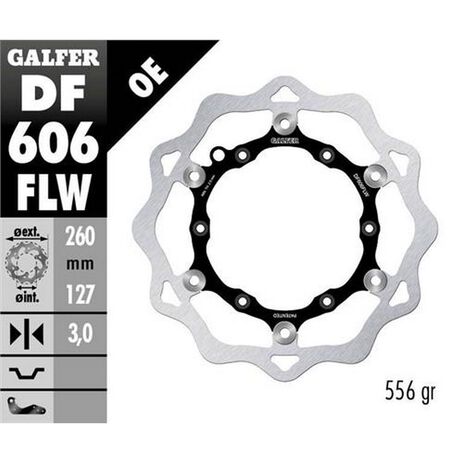 _Disque de Frein Avant Forme Pétale Flottant Galfer KTM EXC/SX 90-.. Husqvarna 14-.. 260x3,2mm | DF606FLW | Greenland MX_