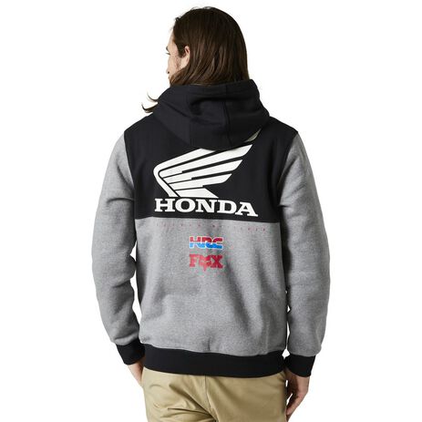 _Sweat-Shirt à Capuche Fox Honda Wing Gris/Noir | 28998-185 | Greenland MX_