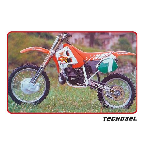_Kit Deco + Housse de Selle Tecnosel Replica Team Honda 1991 CR 125 91-92 250 90-91 | 81V00 | Greenland MX_