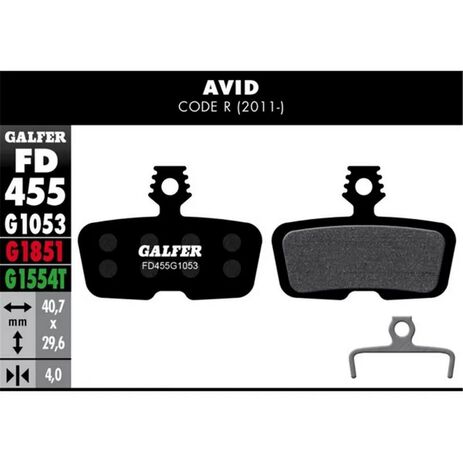 _Plaquettes de Frein Vélo Galfer Standard Avid Code R (11-) | FD455G1053 | Greenland MX_