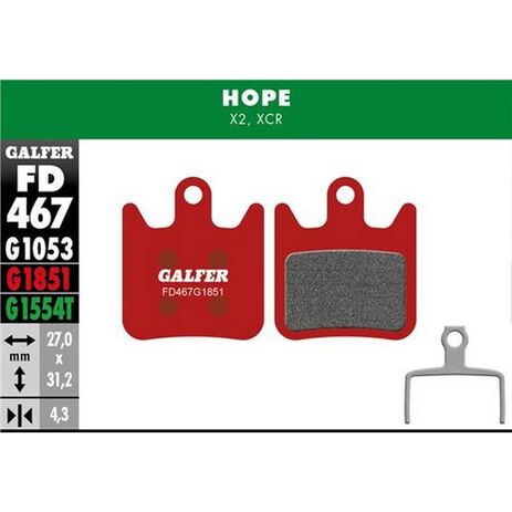 _Plaquettes de Frein Vélo Galfer Advanced Hope X2 | FD467G1851 | Greenland MX_