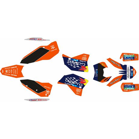 _Kit Autocollant Complète Go Pro KTM EXC 08-11 Orange/Black Edition | SK-KT08GP11OBK | Greenland MX_