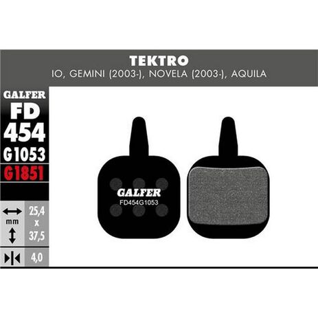 _Plaquettes de Frein Vélo Galfer Standard Tektro Gemini - Novela | FD454G1053 | Greenland MX_